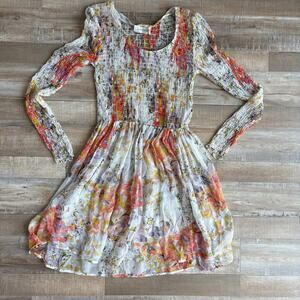 Zimmermann Shirred Floral Silk Dress Size 2